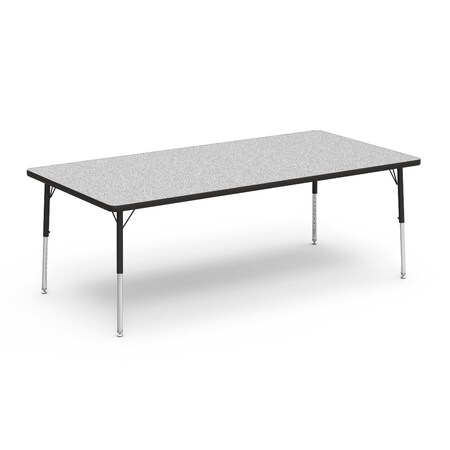Virco 36 in. W, 72 in. L, 17-25 in. H, Grey Nebula Top / Black Edge 483672LO